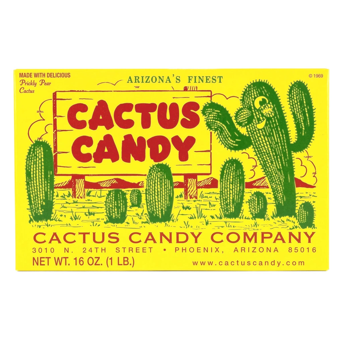 Cactus Candy Company prickly pear candy box front ideal as a Southwest gift or souvenir