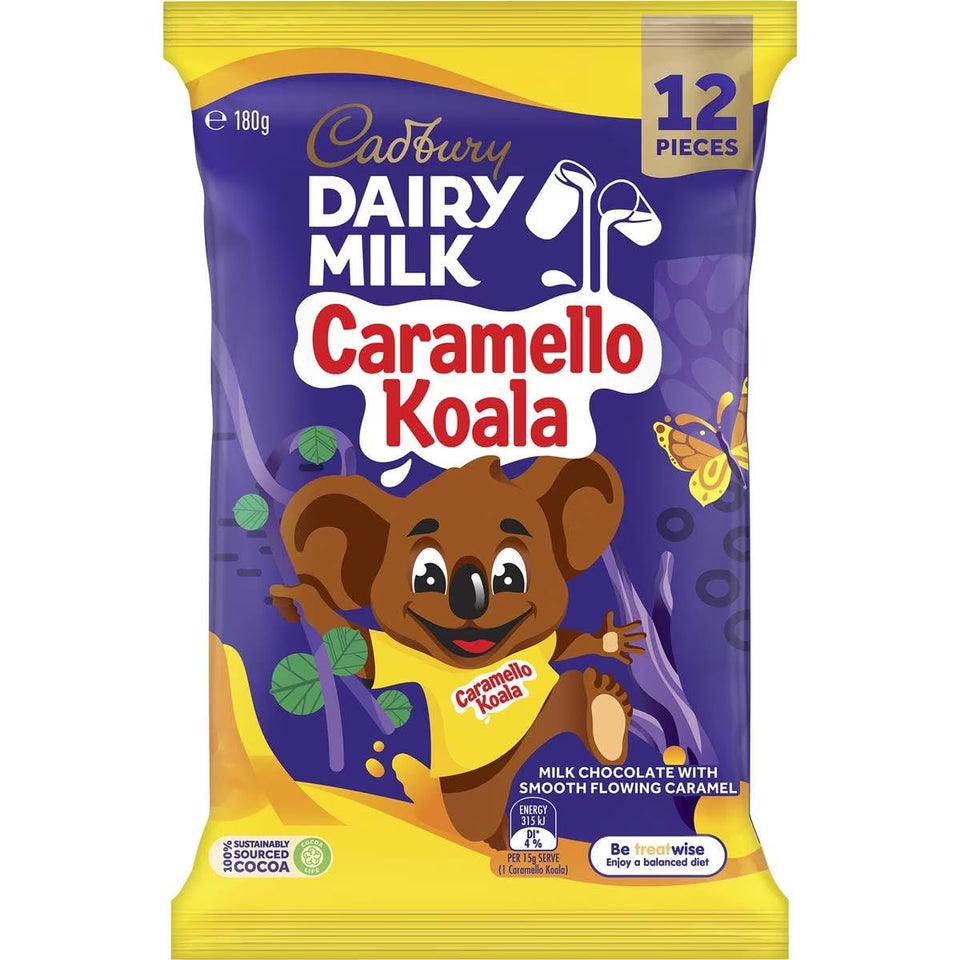 Cadbury Caramello Koala Sharepack front view ideal for sharing at parties or picnics.