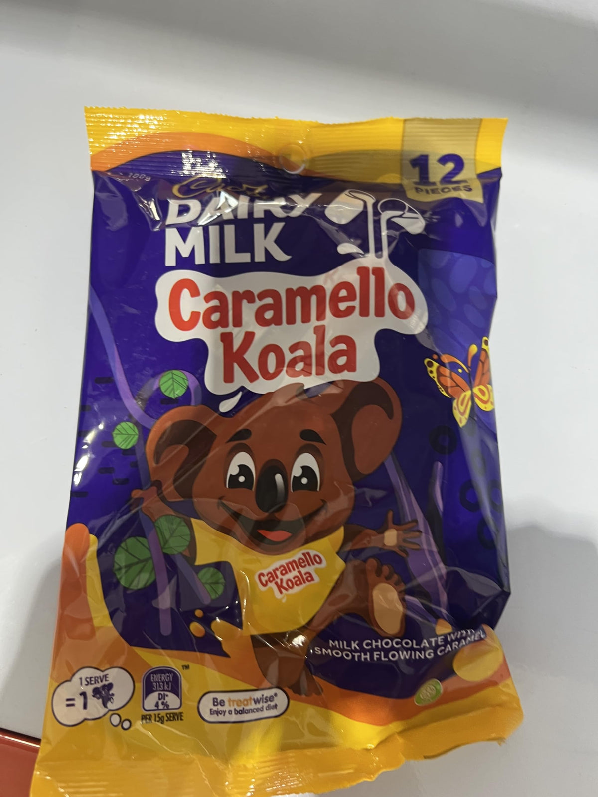 Cadbury Caramello Koala Sharepack serving portion convenient for gatherings and sharing.