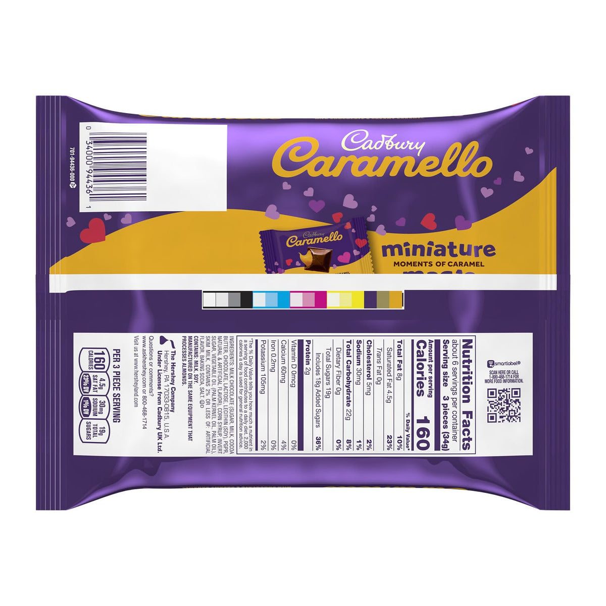 Cadbury Caramello Miniatures close-up reveals creamy caramel, perfect for gifting.