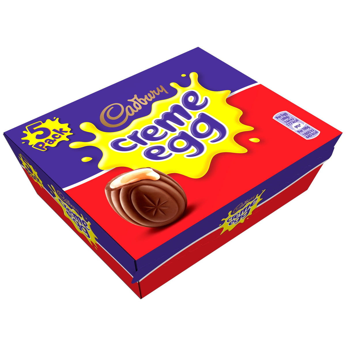 Cadbury Creme Egg 5pk 200g – creamy fondant center with smooth chocolate shell, ideal for sharing
