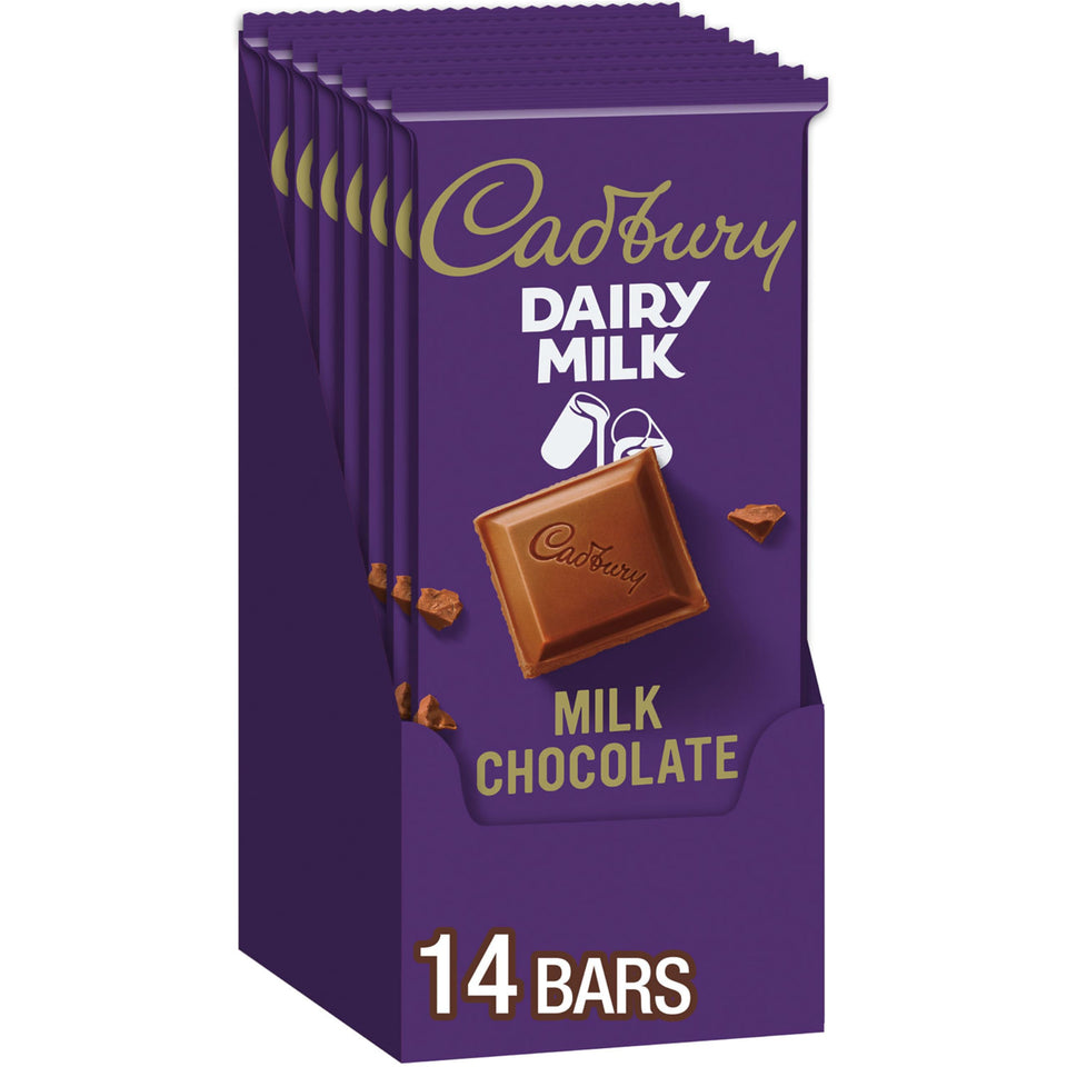 Cadbury Dairy Milk bulk case ready for sharing and gifting.