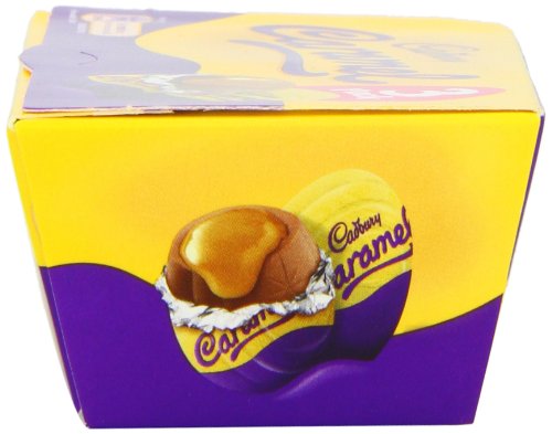 Cadbury Dairy Milk Caramel Eggs chocolate texture closeup inviting melt-in-mouth moment.