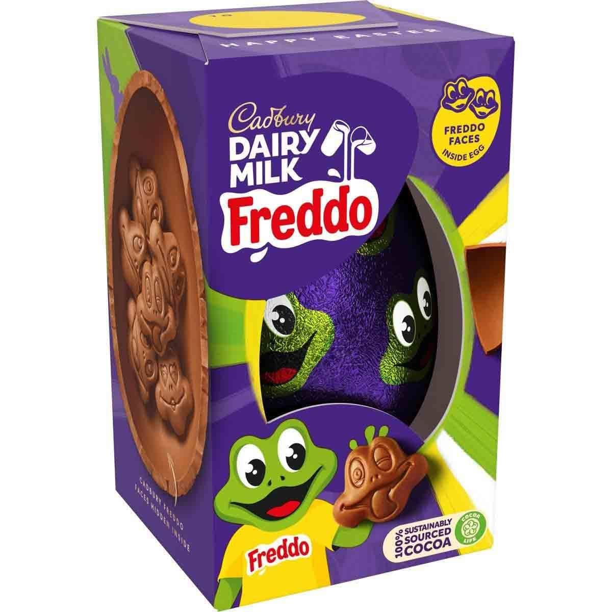 Cadbury Dairy Milk Freddo Egg 90g front view, perfect for Easter gifting.