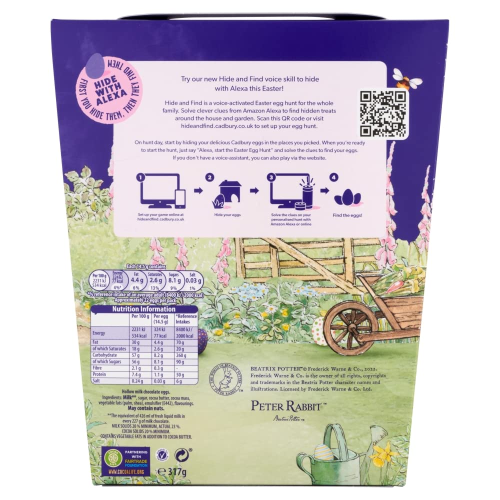 Cadbury Easter Egg Hunt Pack hollow eggs displayed for a colorful chocolate treasure hunt
