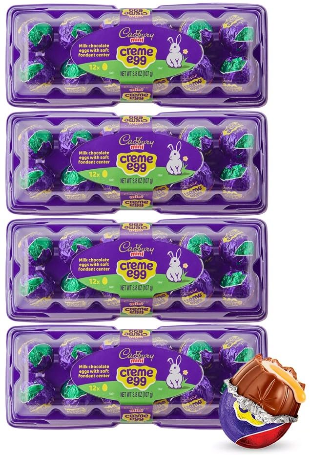 Cadbury mini creme eggs in four trays of 12 for easy sharing this Easter.
