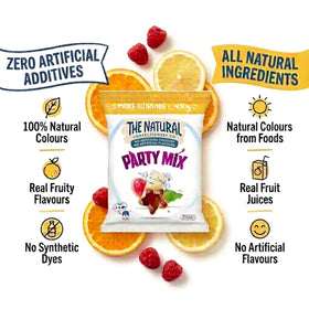 Cadbury NCC Party Mix 430g variety shapes image, colorful gummies for celebrations.