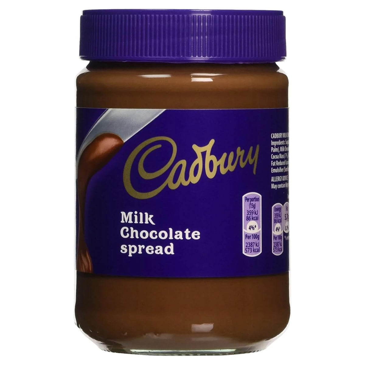 Cadbury Chocolate Spread 400g jar on toast, creamy and versatile for breakfast and snacks