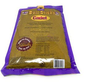 Cadet Gourmet Bully Sticks 12-Inch Pack assembly image with 12 sticks ready