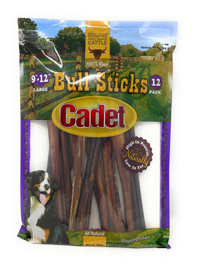 Cadet Gourmet Bully Sticks 12-Inch Pack closeup highlighting texture and quality