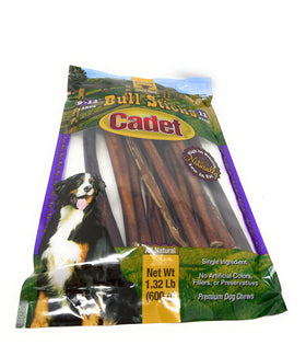 Cadet Gourmet Bully Sticks 12-Inch Pack hero image showing a long-lasting dog chew