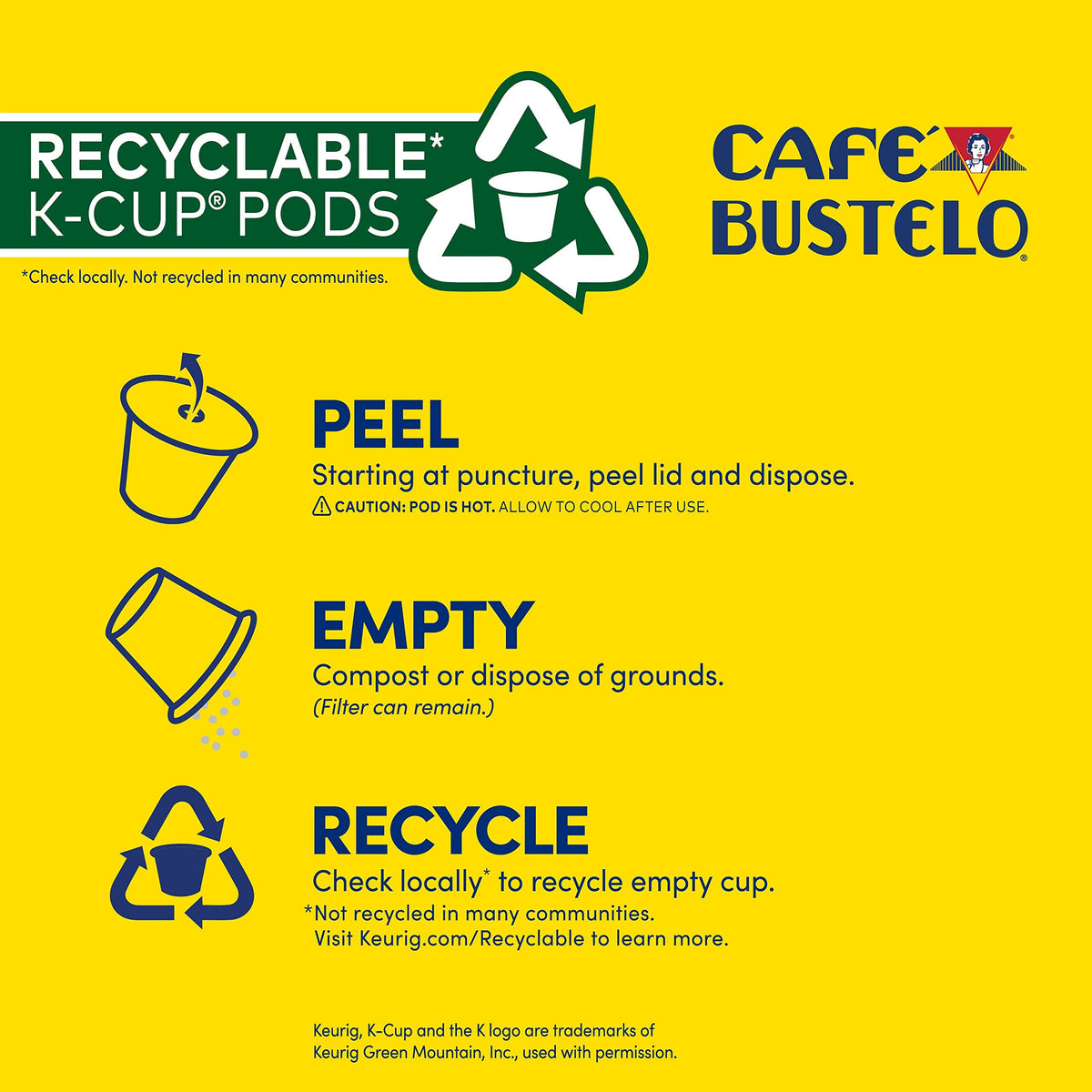 Four 24-count boxes of Cafe Bustelo on a store shelf