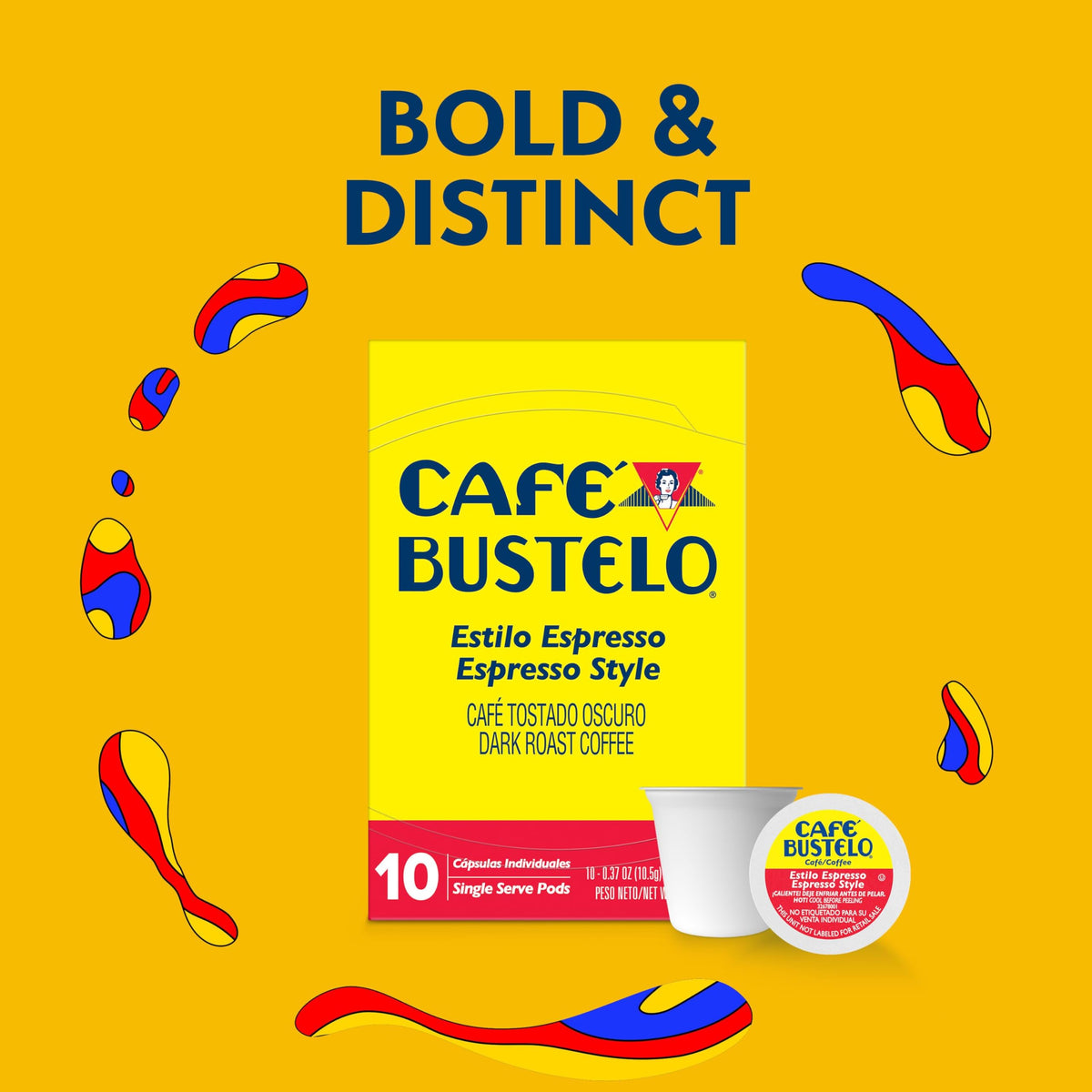 Cafe Bustelo six-box packaging on display highlighting value and convenience