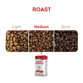 Café Santo Domingo rich flavor profile shows caramel, vanilla, hazelnut notes for a comforting cup.