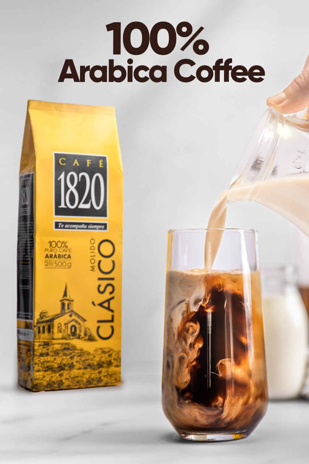 Café 1820 Classic grounds close-up highlighting intense aroma and texture