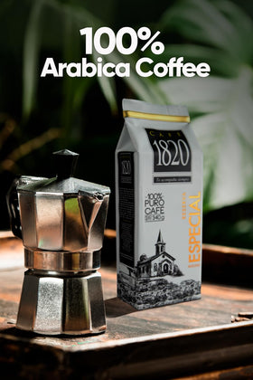 Café 1820 Special Reserve coffee bag on a table ready to enjoy