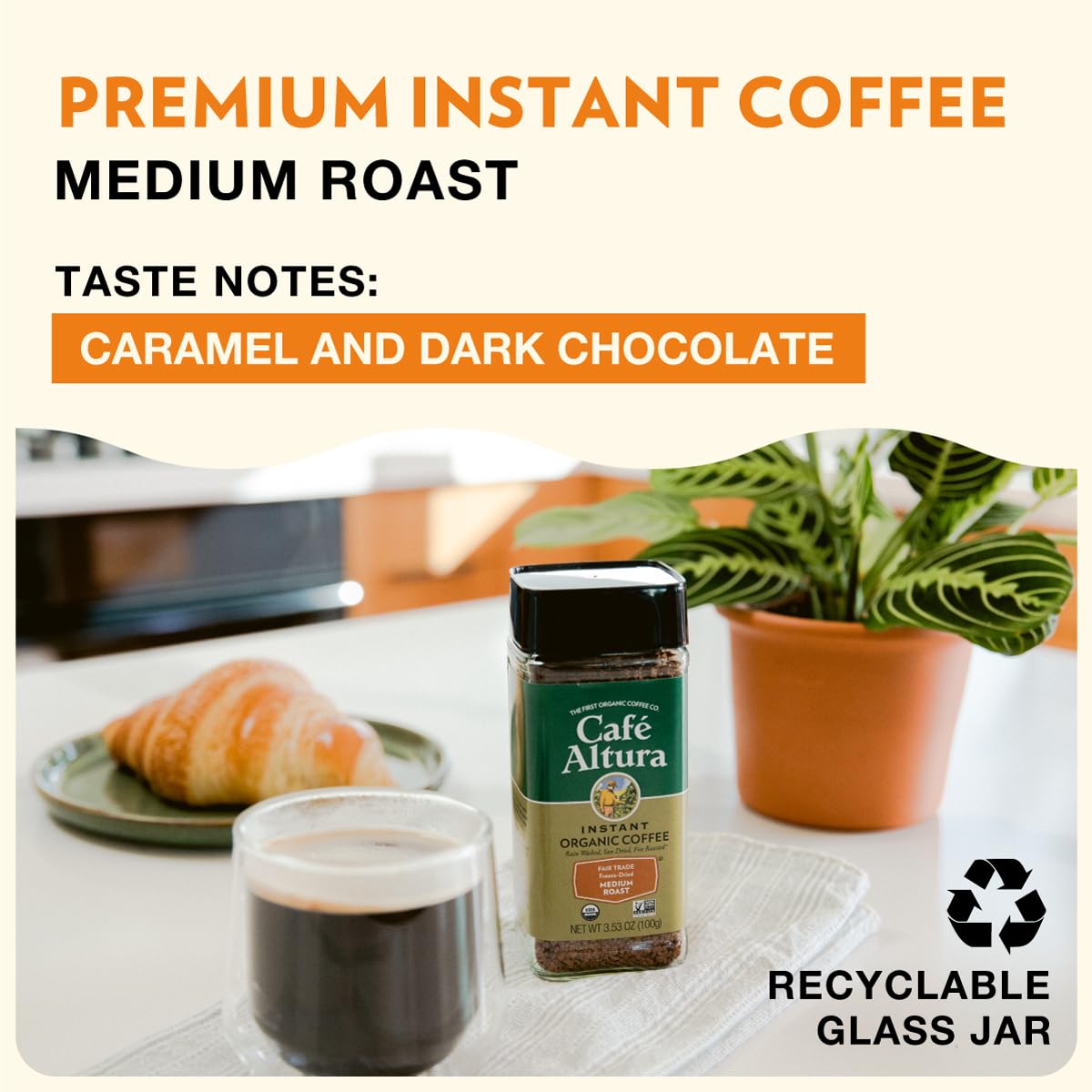 Cafe Altura instant coffee pour demonstrates quick café-style drinks anywhere.