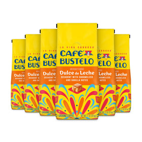 Cafe Bustelo Dulce de Leche ground coffee 6-pack for bold, versatile brewing