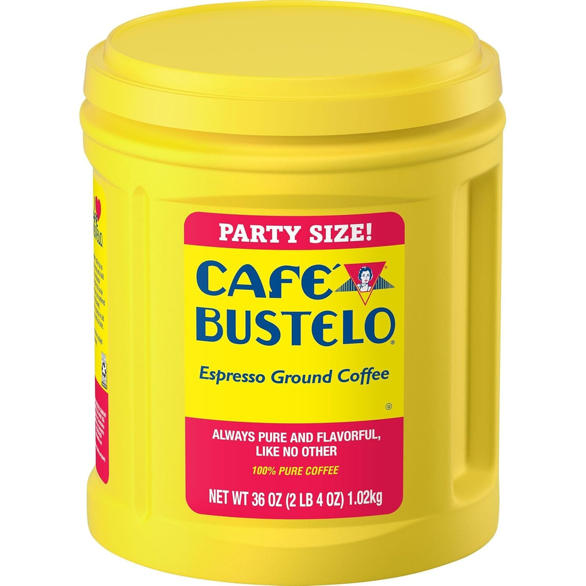 Cafe Bustelo espresso ground coffee dark roast canister with bold aroma for rich drips