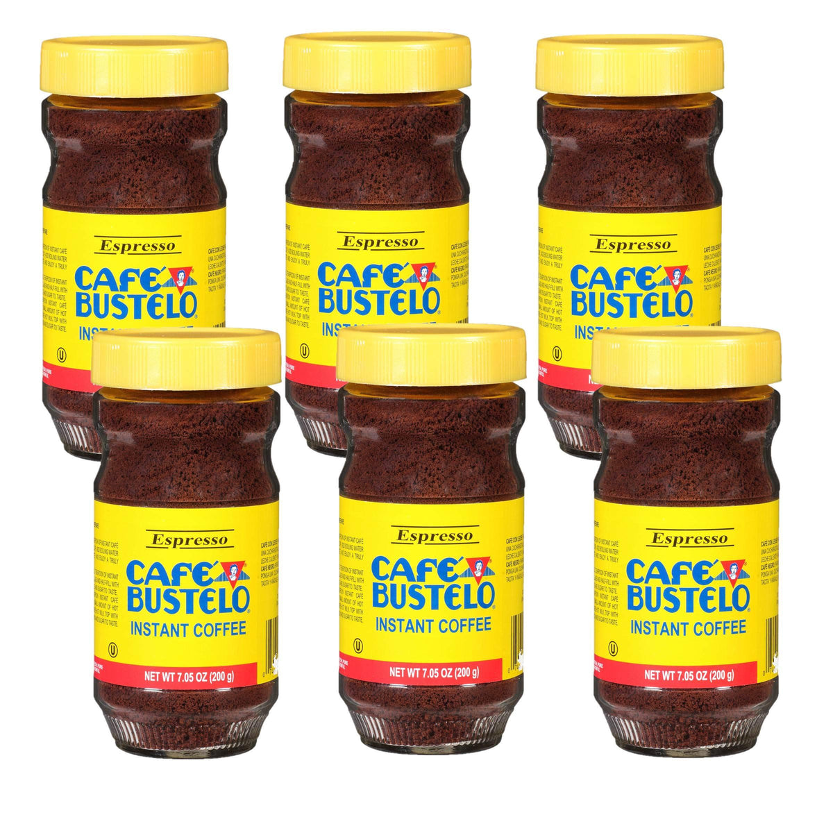 Cafe Bustelo Espresso Style Instant Coffee 7-05-ounce pack of 6 for quick, bold mornings