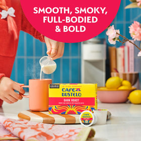Cafe Bustelo smoky aroma pods ready for hot or iced beverages.
