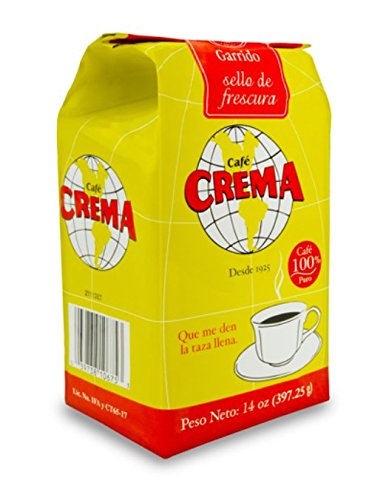 Cafe Crema ground Puerto Rican coffee front-facing bag ready for grinding.
