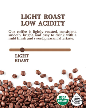 Cafe Don Pablo Subtle Earth coffee beans close-up emphasizes rich aroma and chocolaty notes.