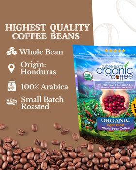 Cafe Don Pablo Subtle Earth packshot shows 100% Arabica quality for a smooth cup.
