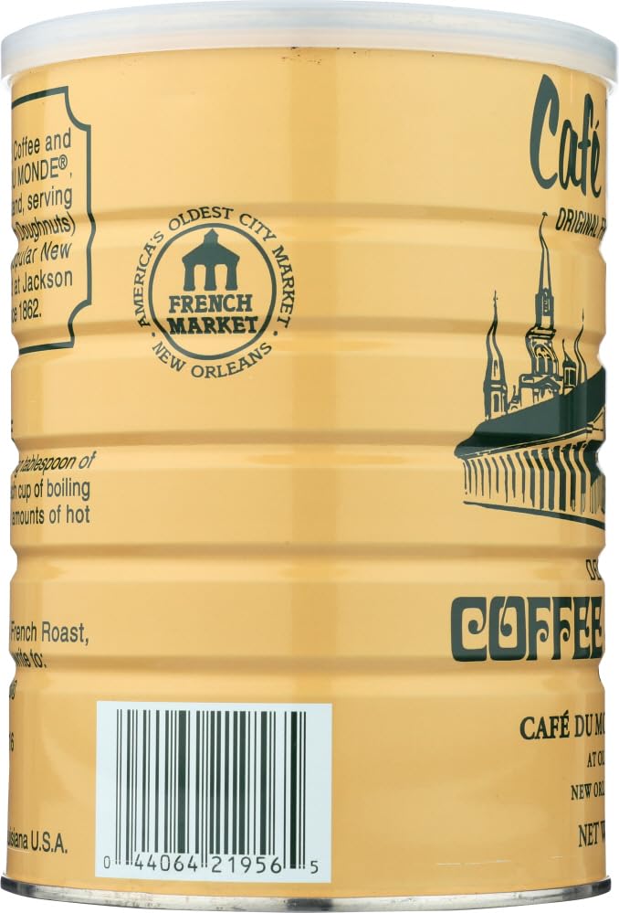 Cafe Du Monde Chicory Decaf Coffee cup with steam for a mellow morning.