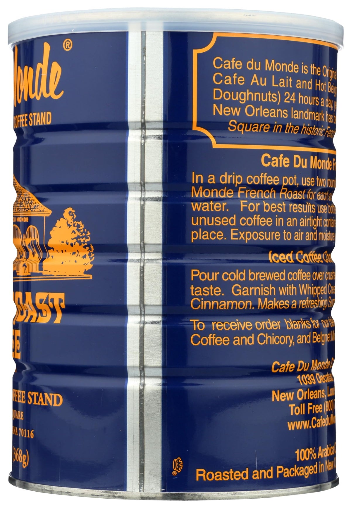 Cafe Du Monde packaging dimensions: 10.8 x 4.2 x 3.8 inches