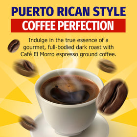 Cafe El Morro Dark Roast aroma rises from a steaming cup