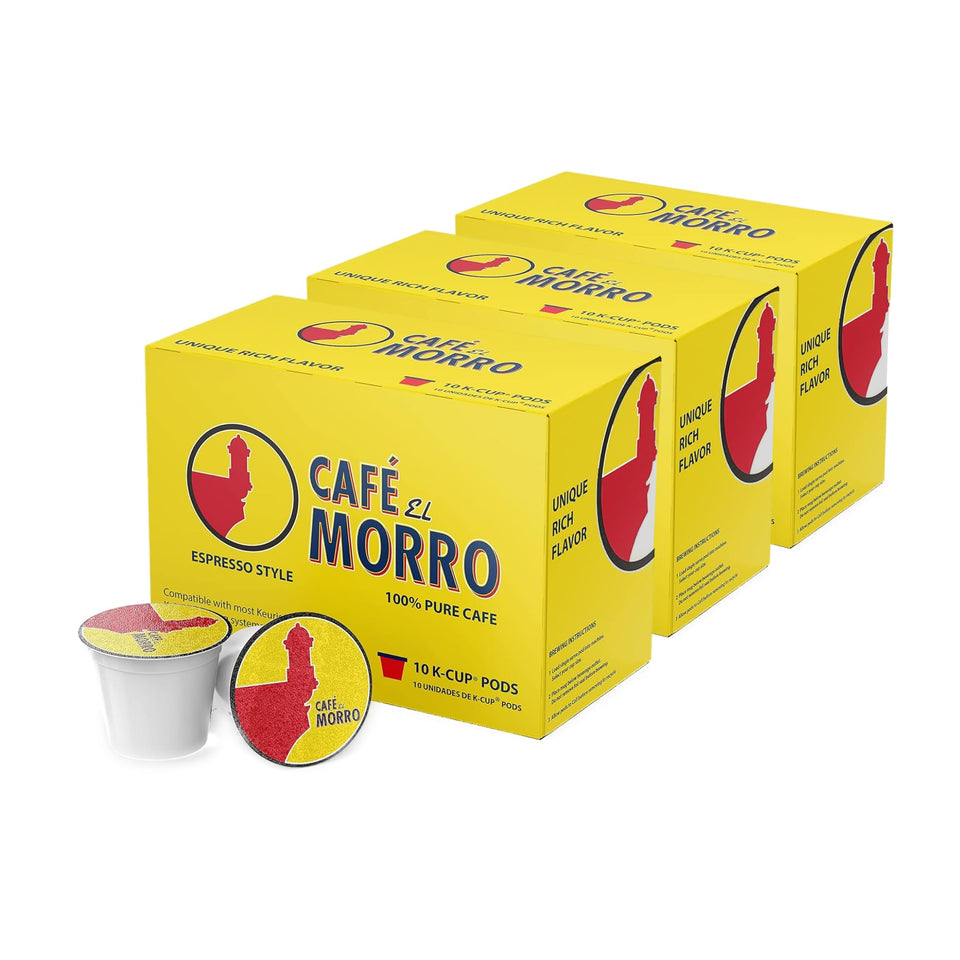 Cafe El Morro espresso pod 30-count front view for a quick morning cup