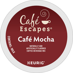 Café Escapes Cafe Mocha brew-ready cup, ready for a quick indulgent break.