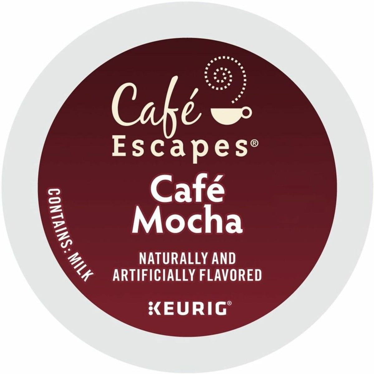 Cafe Escapes Cafe Mocha K-Cups pour a comforting cup for an afternoon break.
