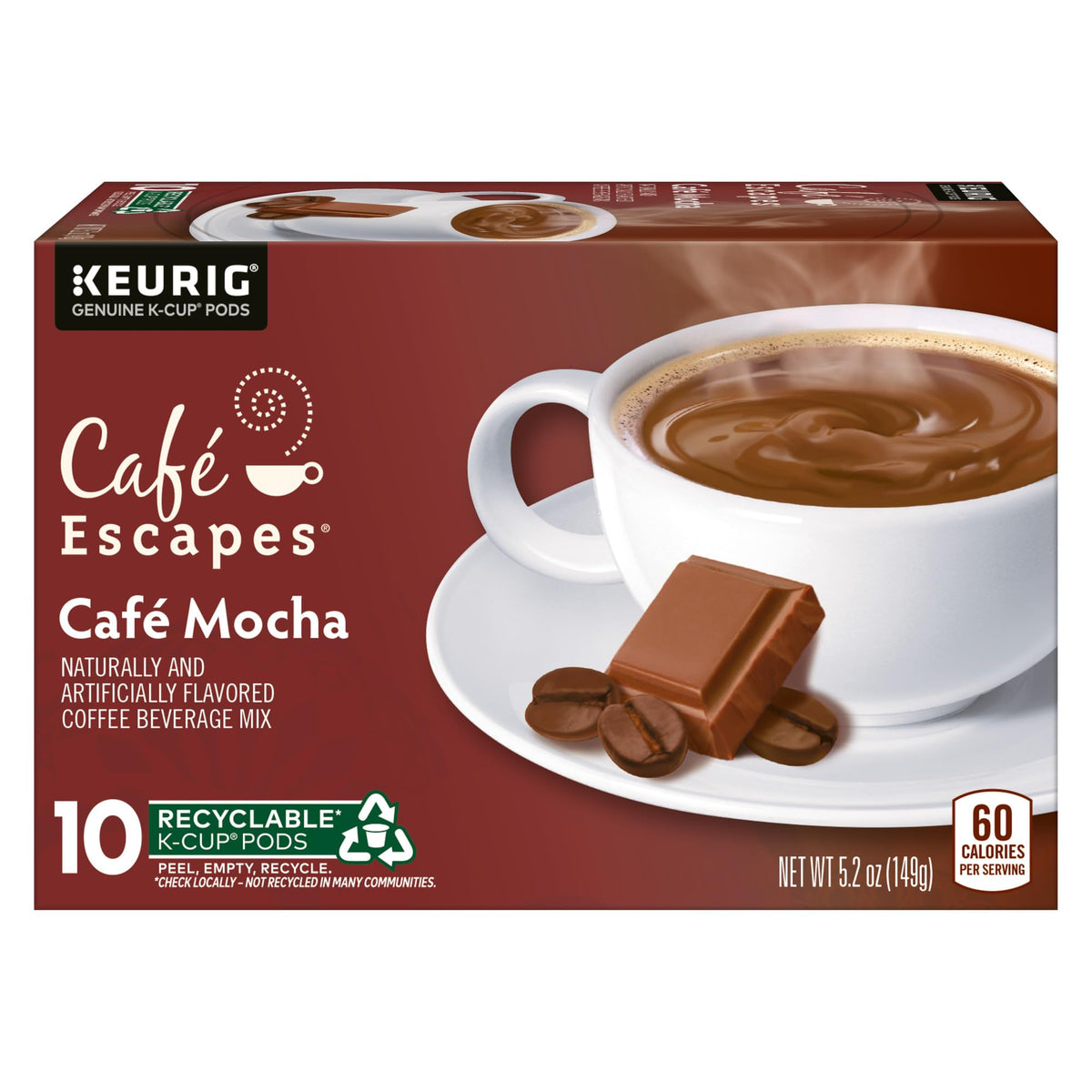Café Escapes Cafe Mocha milk detail suggests a creamy, comforting texture.