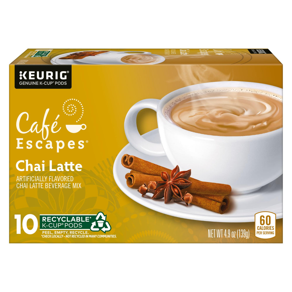 Creamy milk splash in Café Escapes Chai Latte cup