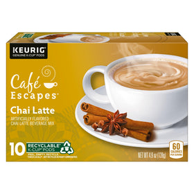 Creamy milk splash in Café Escapes Chai Latte cup