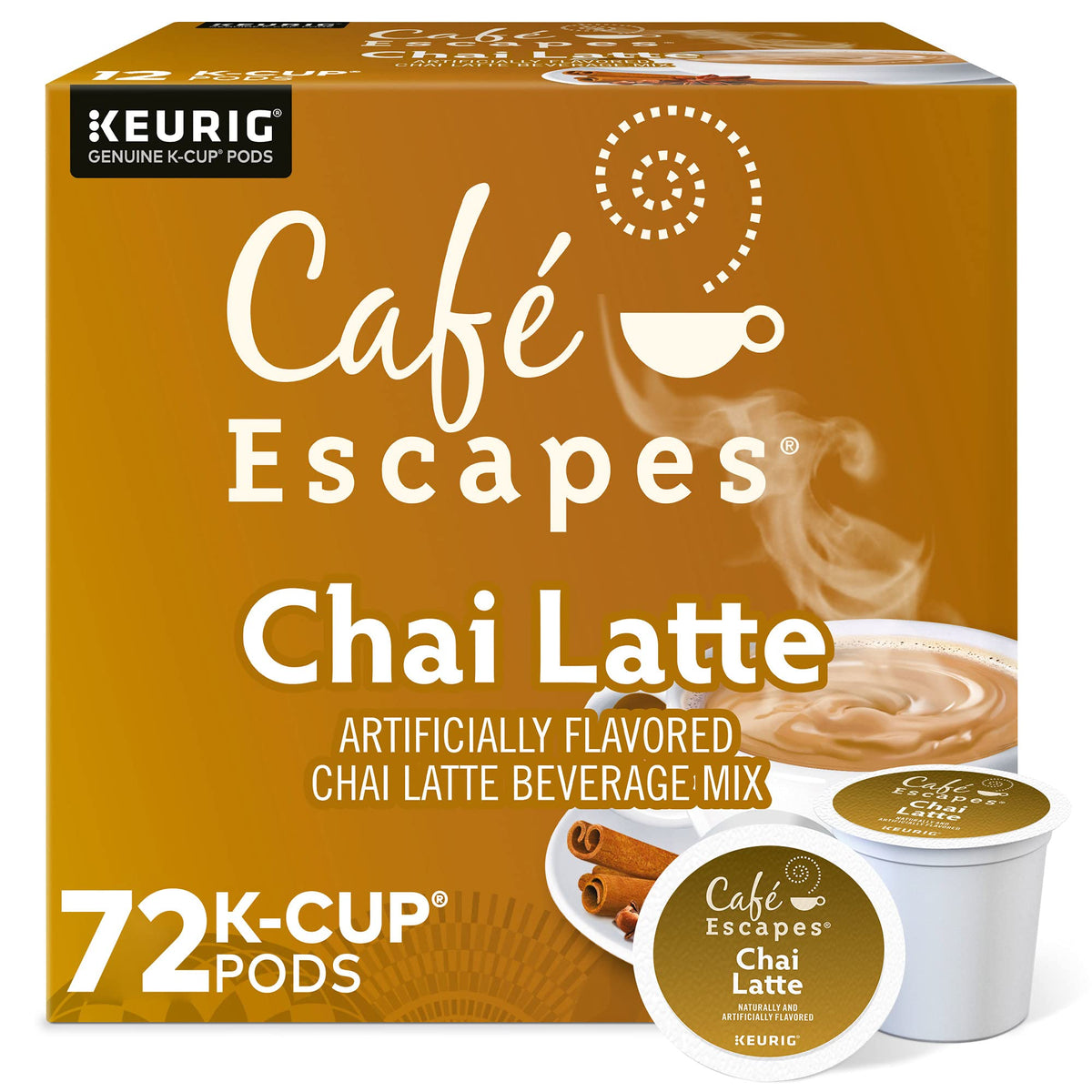Cafe Escapes Chai Latte pod brew for a cozy daily treat.