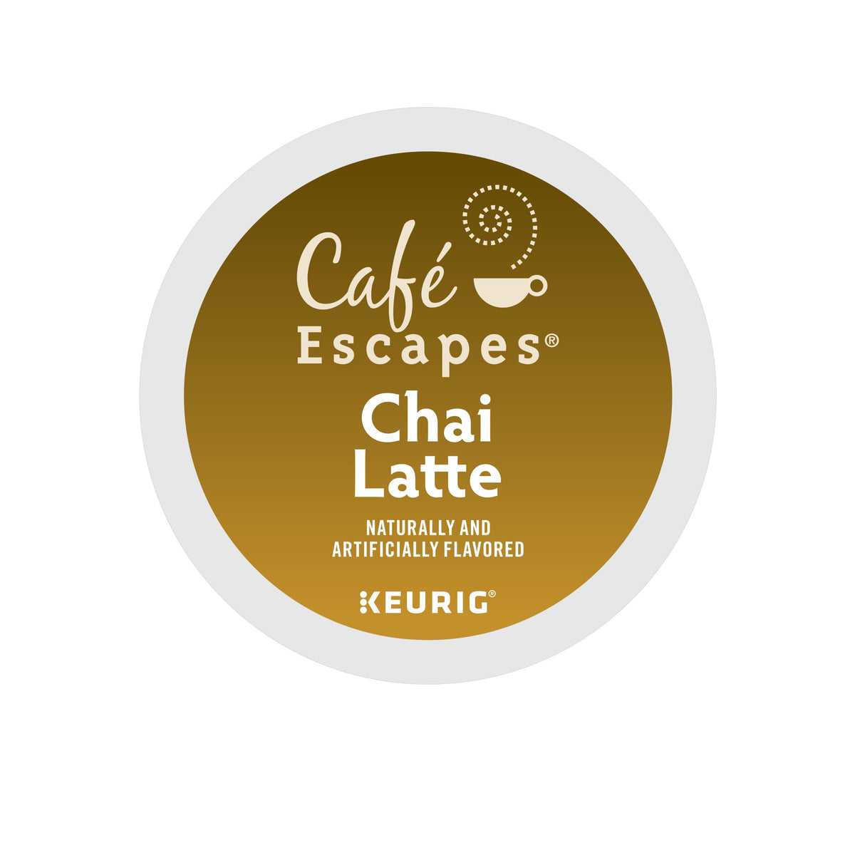 Cafe Escapes chai latte pods close-up, aromatic spices ready for a relaxing break