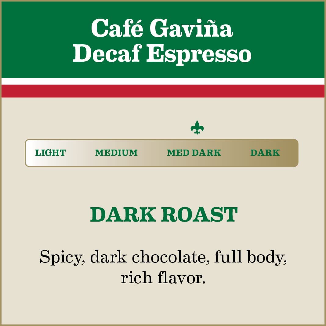 Cafe Gaviña Decaf Espresso Shot crema highlight for espresso with rich crema.