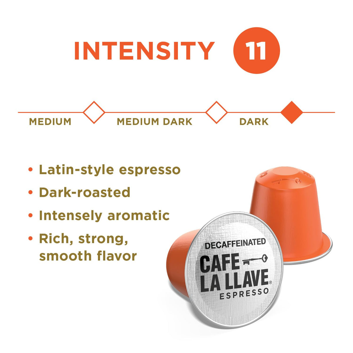 Cafe La Llave aluminum capsules closeup highlighting aroma protection