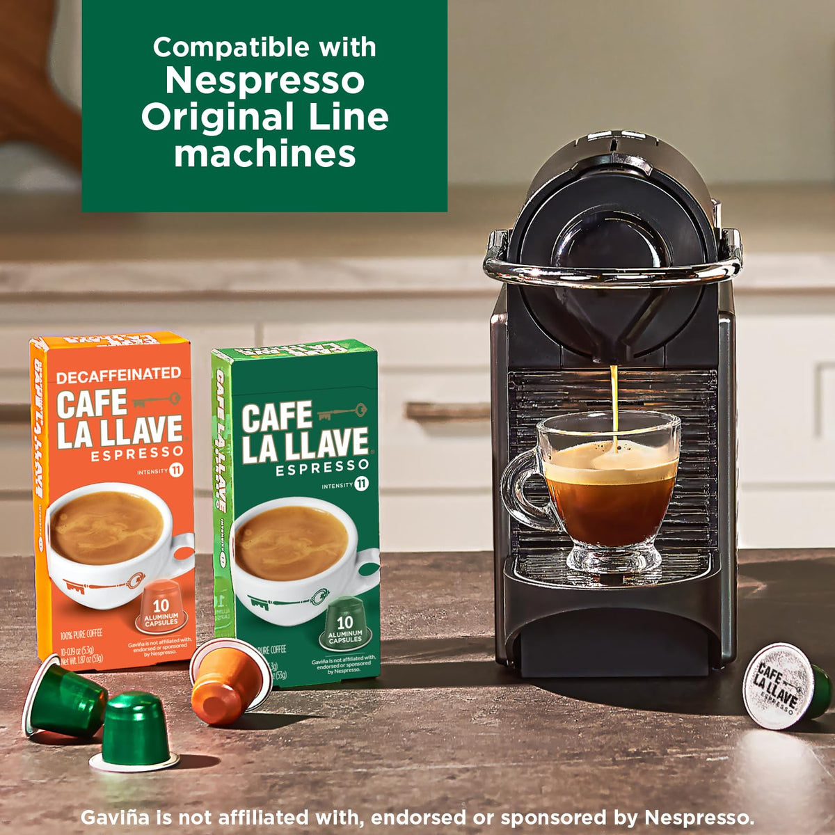 Cafe La Llave cortadito latte-prep setup highlights versatility.