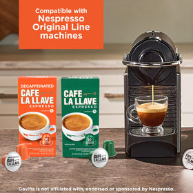 Cafe La Llave cortadito latte setup showing versatile espresso drinks