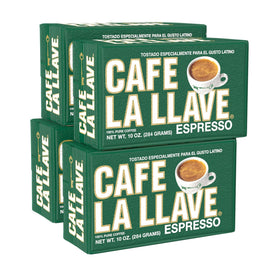 Cafe La Llave dark roast espresso bricks pack4 for bold Cuban-style coffee at home.