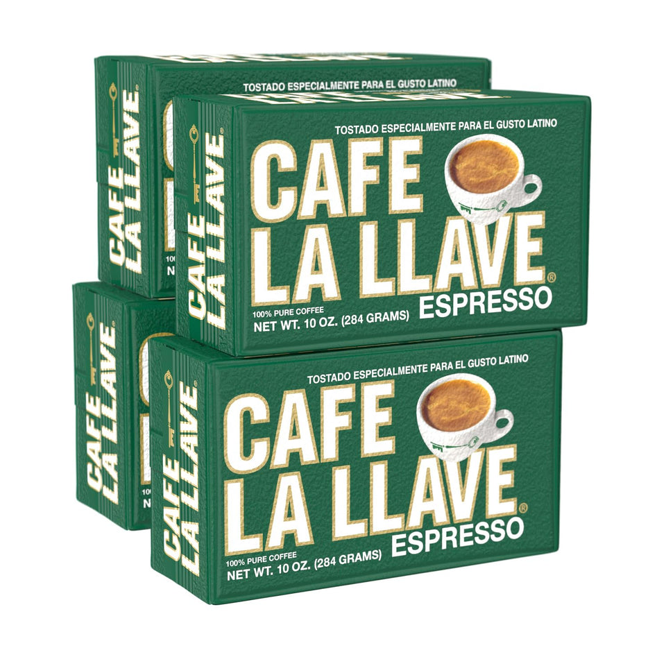 Cafe La Llave dark roast espresso bricks pack4 for bold Cuban-style coffee at home.