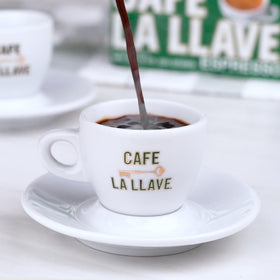 Cafe La Llave espresso brick used in a moka pot for robust brew.