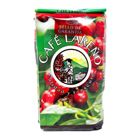 Café Lareño beans close-up reveals glossy texture and artisanal roasting