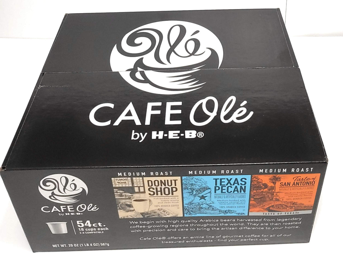Cafe Ole taste of San Antonio pecan donut shop coffee single-serve pods for quick, convenient mornings.