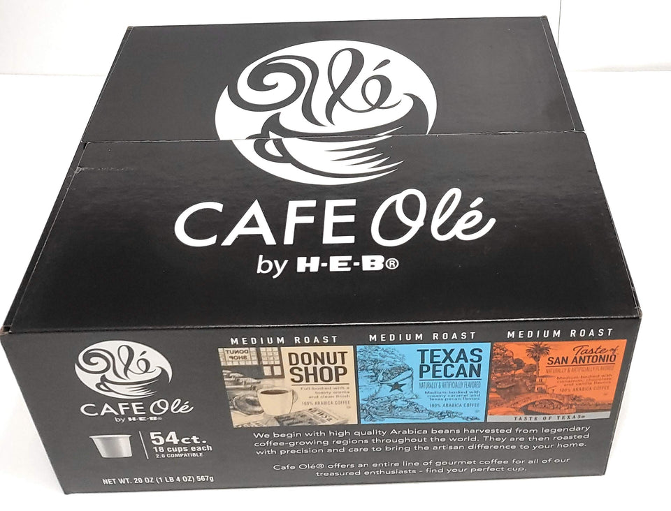 Cafe Ole taste of San Antonio pecan donut shop coffee single-serve pods for quick, convenient mornings.
