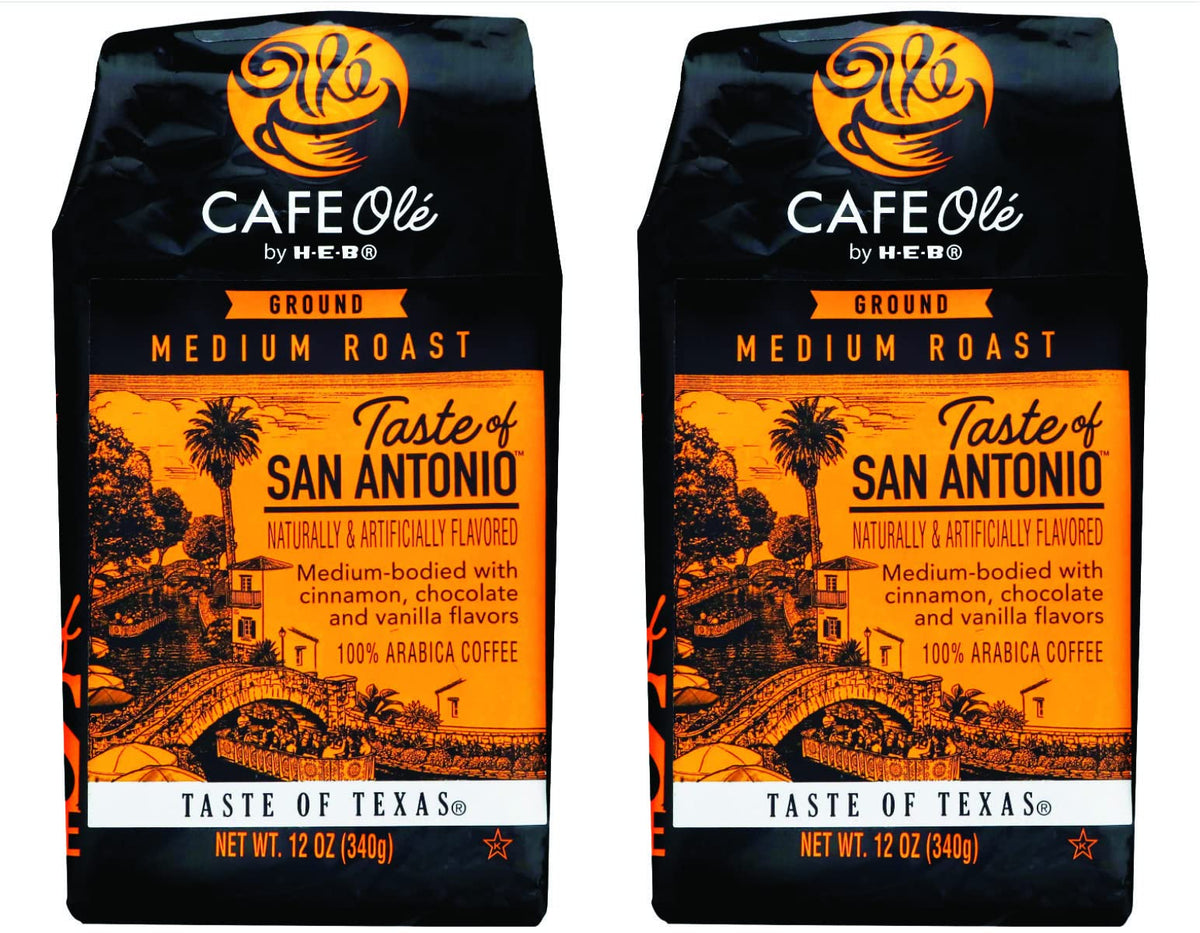 Cafe Olé Taste of San Antonio 12oz set of 2 packaging, ideal for gifting or daily aromatic coffee.